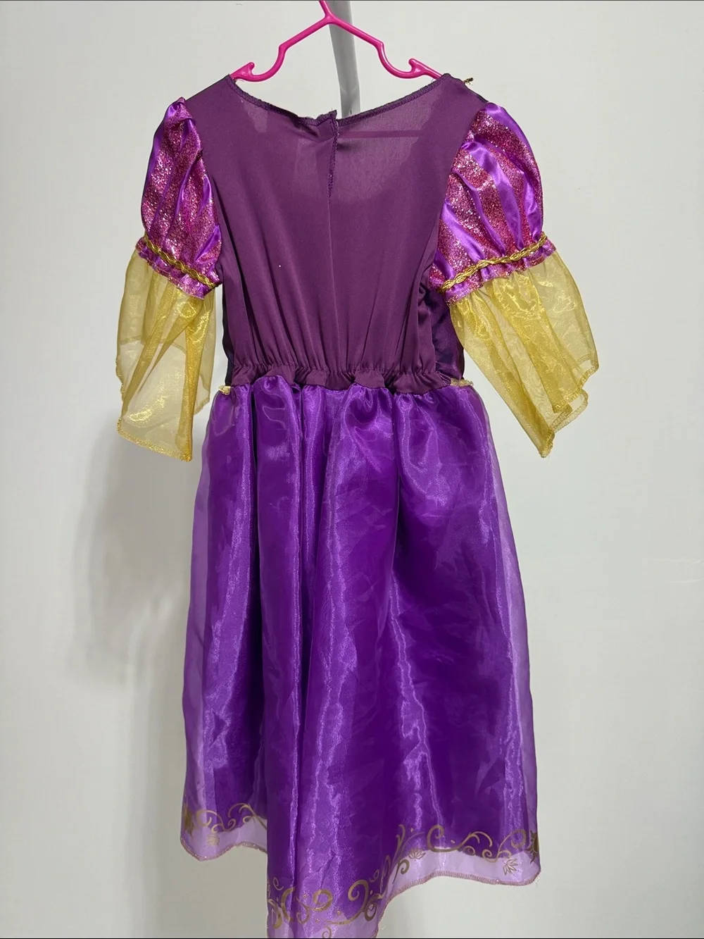 Purple and Gold Princess Costume Dress for Kids 4-6x